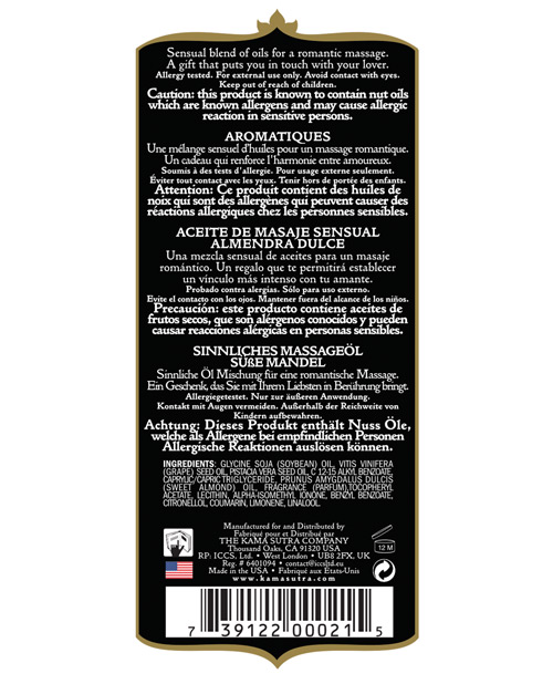Kama Sutra Aromatic Oil - 8 oz Sweet Almond