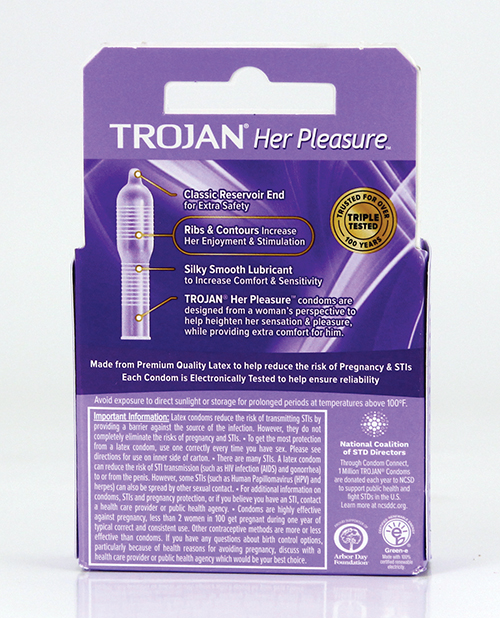 Trojan Her Pleasure Condoms - Box of 3