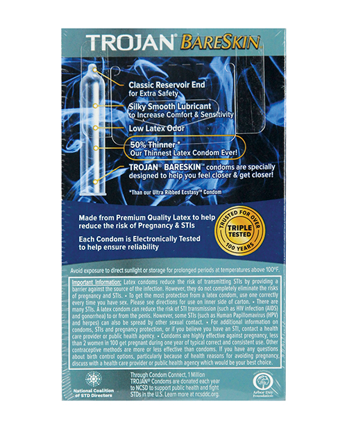 Trojan BareSkin Condoms - Box of 10