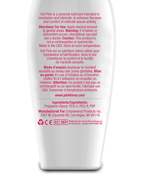 Hot Pink Lube - 2.8 oz Bottle