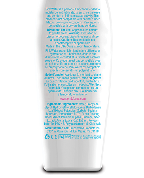 Pink Water Lube - 4.7 oz Flip Top Bottle