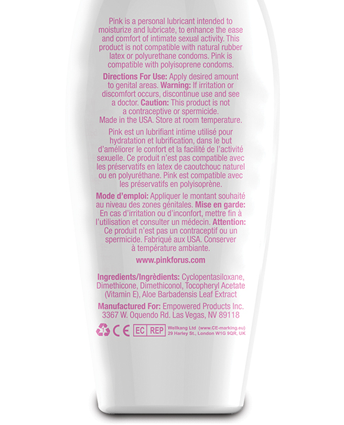 Pink Silicone Lube - 2.8 oz Flip Top Bottle