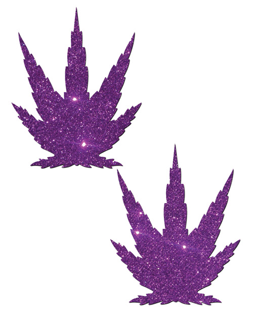 Pastease Premium Glitter Marijuana Leaf - Green O/S