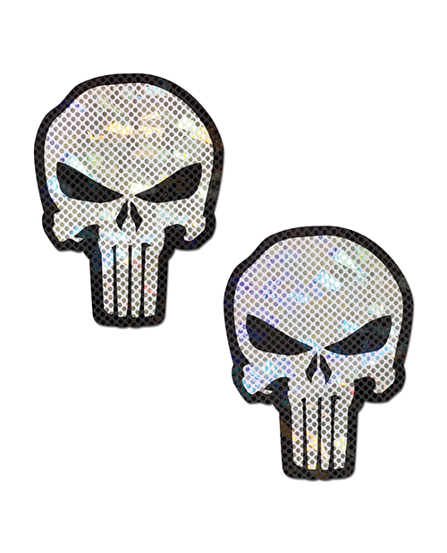 Pastease Premium Glittering Punisher Skull - White/Black O/S
