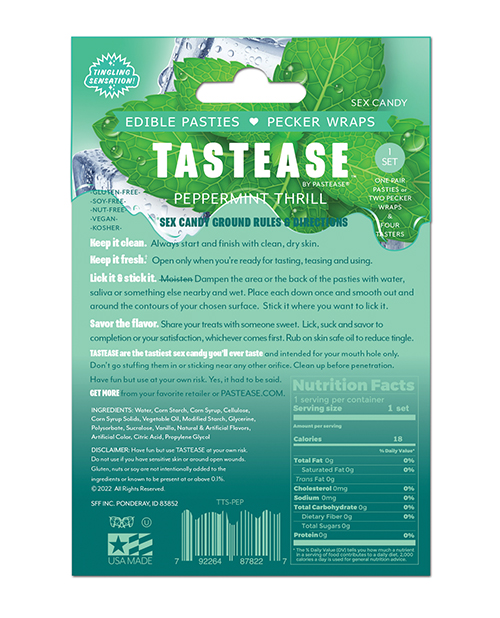 Pastease Tastease Edible Pasties & Pecker Wraps - Peppermint O/S
