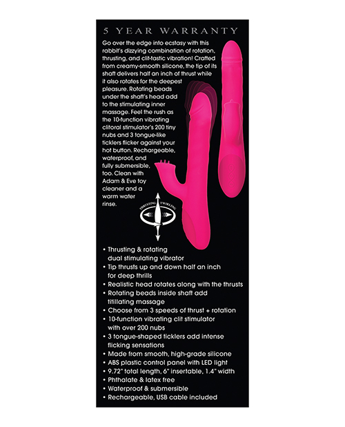 Adam & Eve Eve's Rotating Rabbit Flicker Dual Stim - Pink