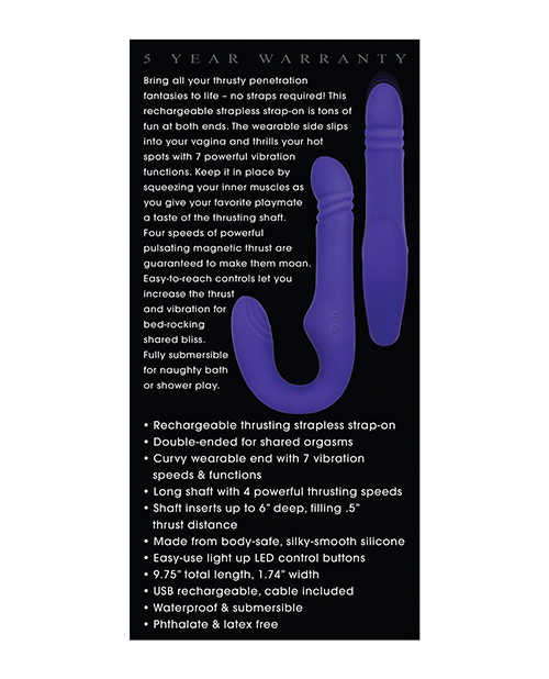 Adam & Eve Eve's Ultimate Thrusting Strapless Strap On - Purple