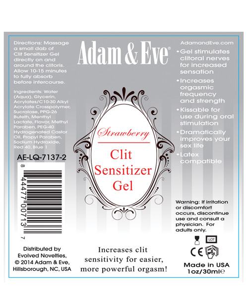 Adam & Eve Clit Sensitizer - 1 oz Strawberry