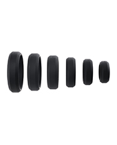 Adam & Eve 6 pc Silicone Penis Ring Set - Black