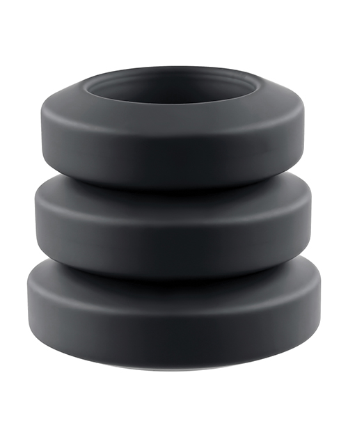 Adam & Eve Adam's 3 pc Penis Ring Set - Black