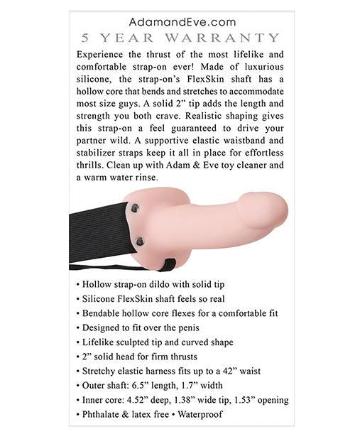 Adam & Eve Soft Hollow Strap On - Flesh