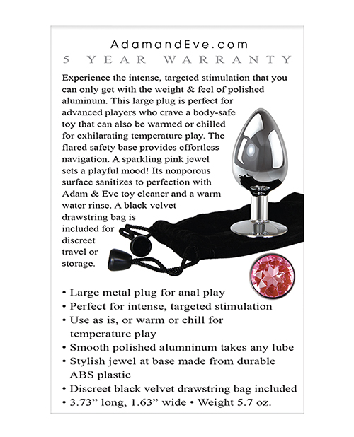 Adam & Eve Pink Gem Anal Plug Large