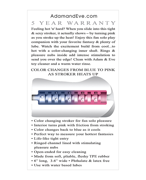 Adam & Eve Intensity Power Stroker - Clear/Blue