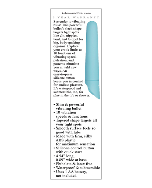 Adam & Eve Eve's Blissful Bullet - Teal