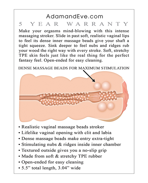 Adam & Eve Adam's Tight Stroker w/Massage Beads - Ivory