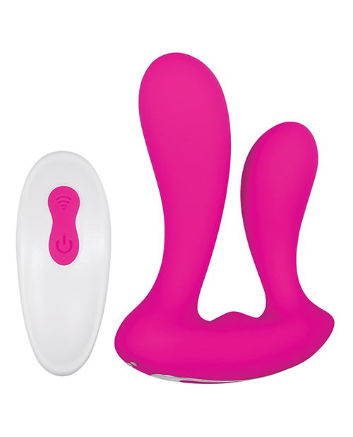 Adam & Eve Rechargeable Dual Entry Vibe w/Remote - Pink