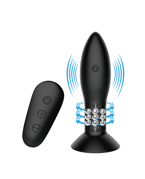 Mr. Play Rotating Bead Butt Plug - Black