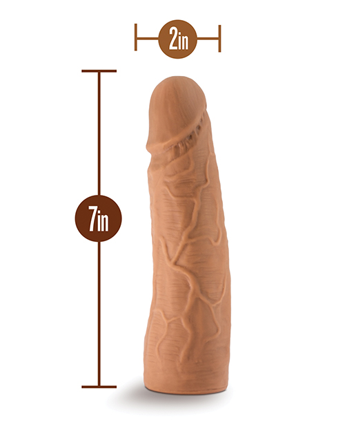 Blush Lock On 7" Dynamite Dildo w/Suction Cup Adapter - Mocha
