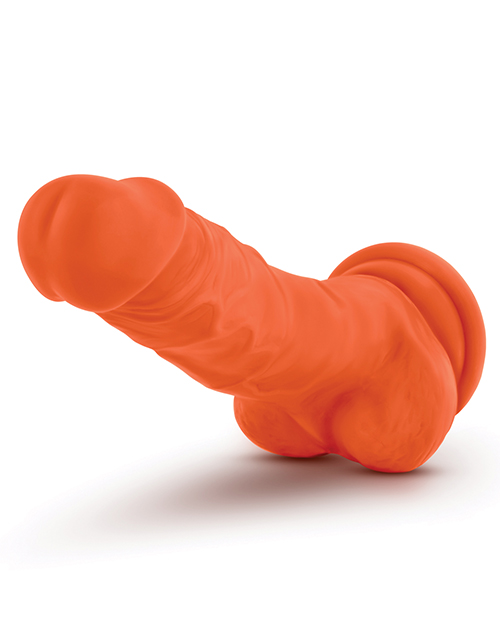 Blush Neo Elite 7.5" Silicone Dual Density Cock w/Balls - Neon Orange