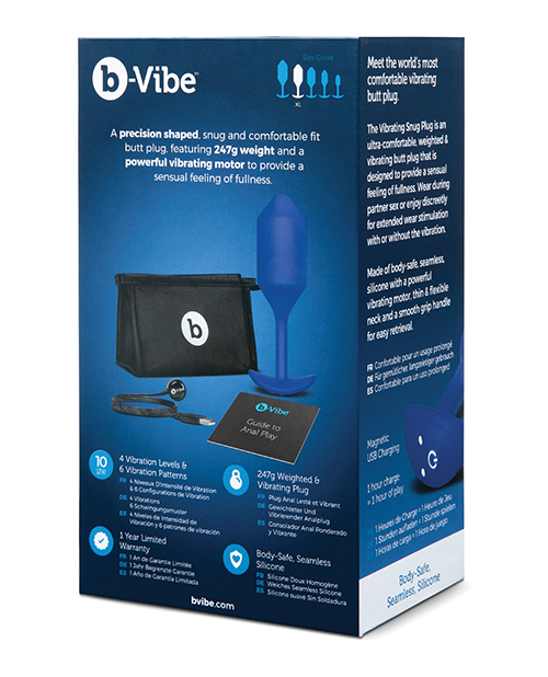 b-Vibe Vibrating Weighted Snug Plug XL - 247 g Navy