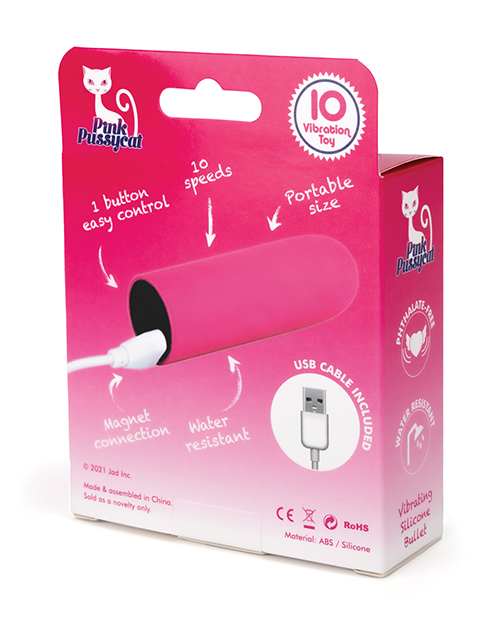 Pink Pussycat Vibrating Silicone Bullet