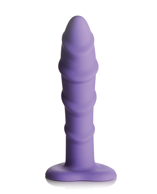 Curve Toys Simply Sweet 7" Swirl Silicone Dildo - Purple