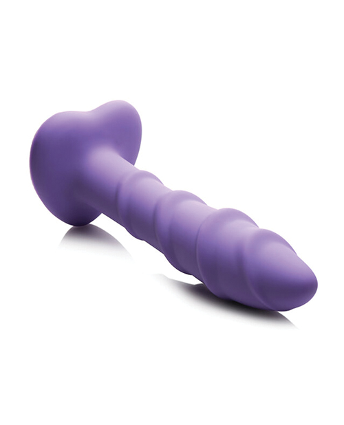 Curve Toys Simply Sweet 7" Swirl Silicone Dildo - Purple