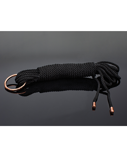 Pleasure Collection Silky Smooth Rope - Black/Rose Gold
