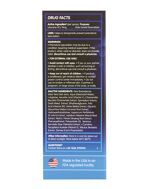 Skins Lidocaine Delay Spray - 15 ml