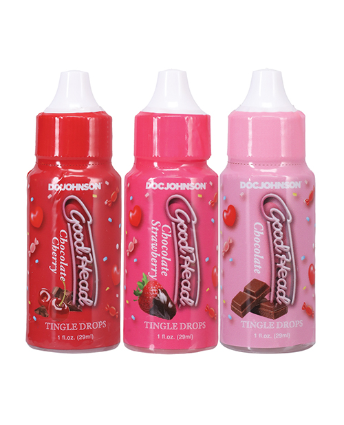 GoodHead Tingle Drops Pack - 1 oz Chocolate/Chocolate Cherry/Chocolate Strawberry
