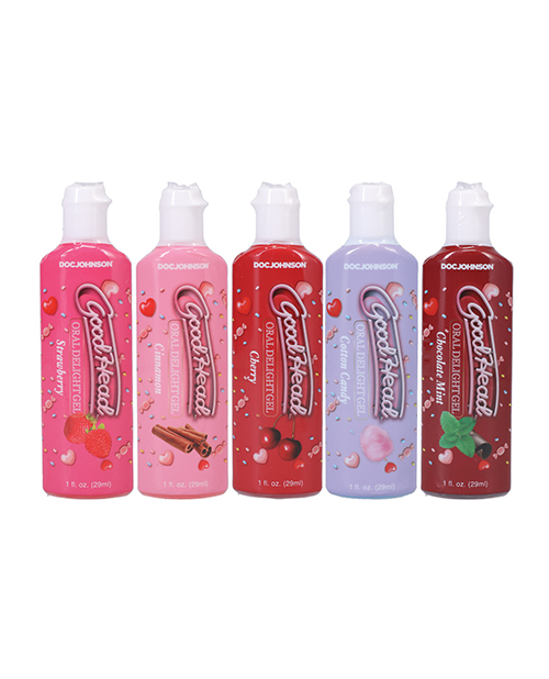 GoodHead Oral Delight Gel Pack - 1 oz Strawberry/Cherry/Cotton Candy/Chocolate Mint/Cinnamon