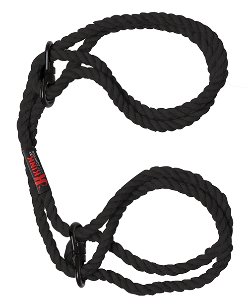 Kink Hogtied - Bind & Tie Wrist or Ankle Cuffs -  6 mm Hemp -Black