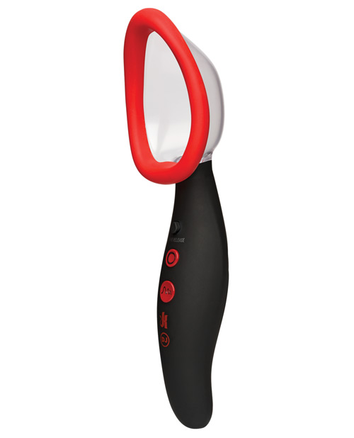 Kink Pumped Rechargeable Automatic Vibrating Pussy Pump - Black/Red