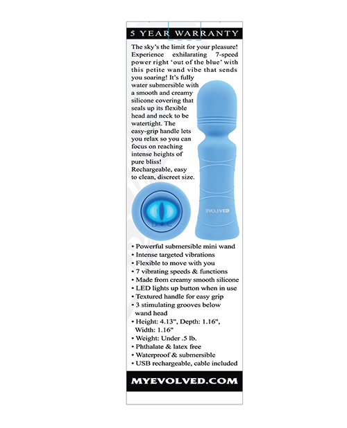 Evolved Out of The Blue Vibrating Mini Wand - Blue