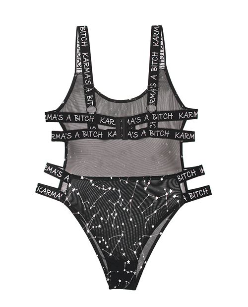 Vibes Karma's a Bitch Bodysuit Black S/M