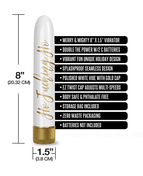 Santa's Helper Merry & Mighty Vibe w/Storage Bag - Ho Fucking Ho