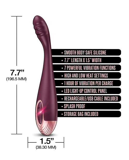 Zola Rechargeable Silicone G Spot Massager - Burgundy/Rose Gold