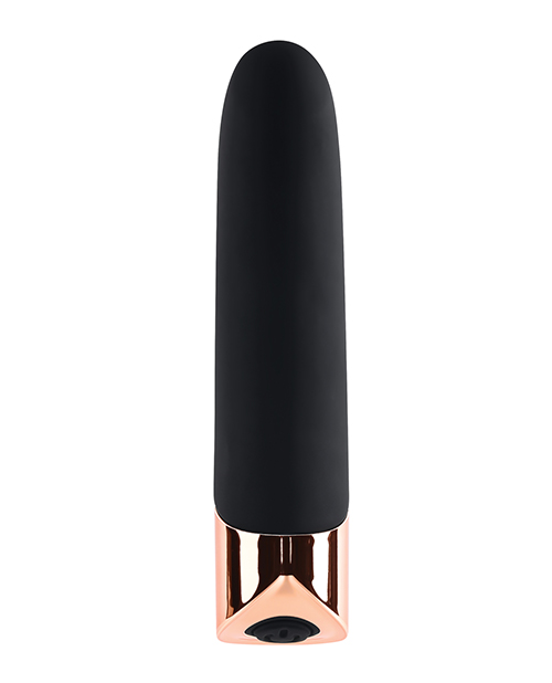 Gender X The Gold Standard Rechargeable Silicone Bullet - Black/Rose Gold