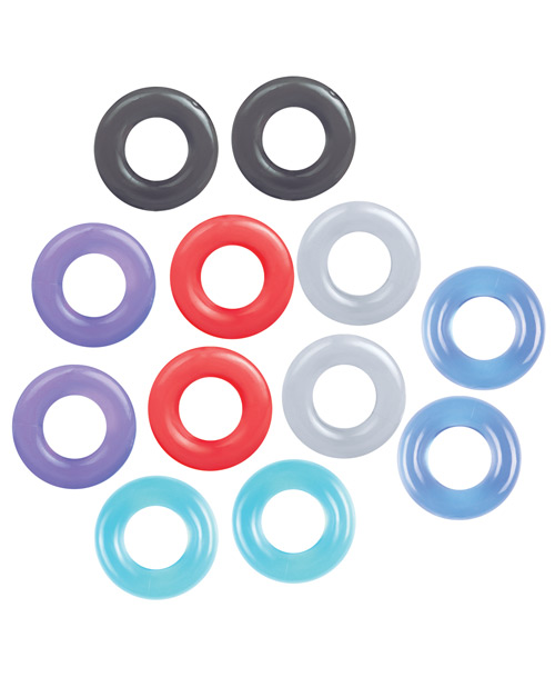 The 9's Baller's Dozen Original 12pc Cockring Set - Asst. Colors