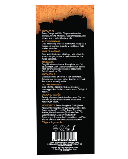 Intimate Earth Energizing Massage Oil - 120 ml Orange & Ginger