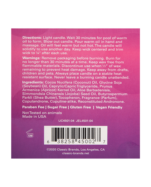 Jelique Massage Candle - 4 oz Smitten Strawberry & Champagne