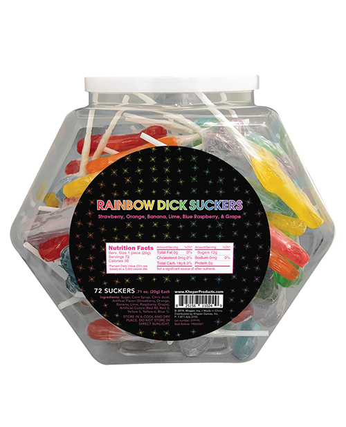 Rainbow Dick Suckers - Asst. Colors/Flavors Pack of 6