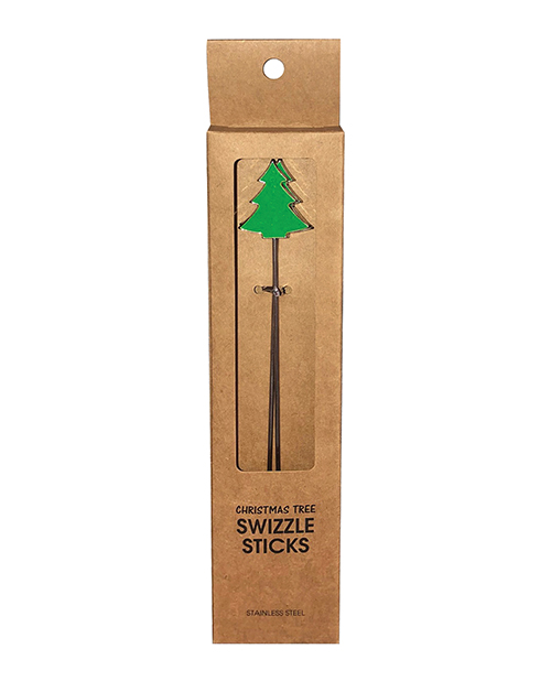 Tree Reusable Stainless Steel (Dishwasher Safe) Swizzle Stick - Pack of 2