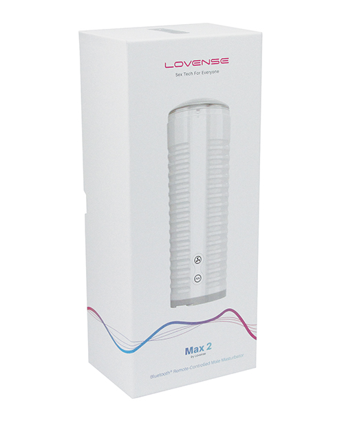 Lovense Max 2 Rechargeable Male Masturbator w/ White Case - Clear Sleeve
