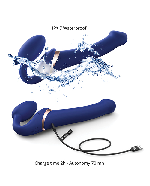 Strap On Me Multi Orgasm Bendable Strapless Strap On Extra Large - Night Blue