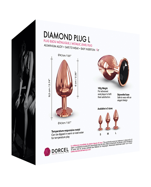 Dorcel Aluminium Bejeweled Diamond Plug - Rose Gold Large