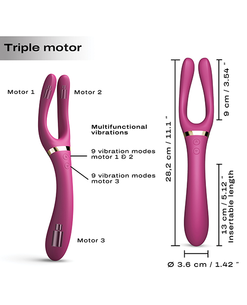Dorcel Infinite Joy Bendable Forked Vibrator - Plum
