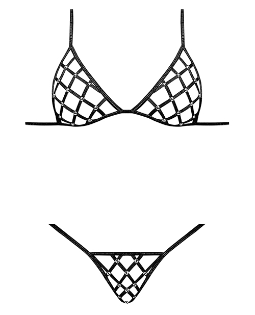 Lust Orthia Criss Cross Bra & G-String Black L/XL