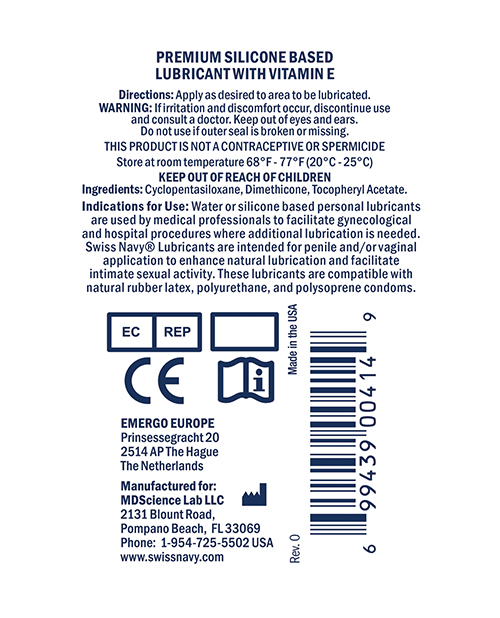 Swiss Navy Lube Silicone - 1 oz Bottle