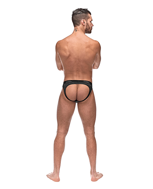 Semi Sheer Embossed Swirl Moonshine Black L/XL